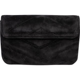 Chanel Suede Quilted Chevron Button Envelope Pouch
