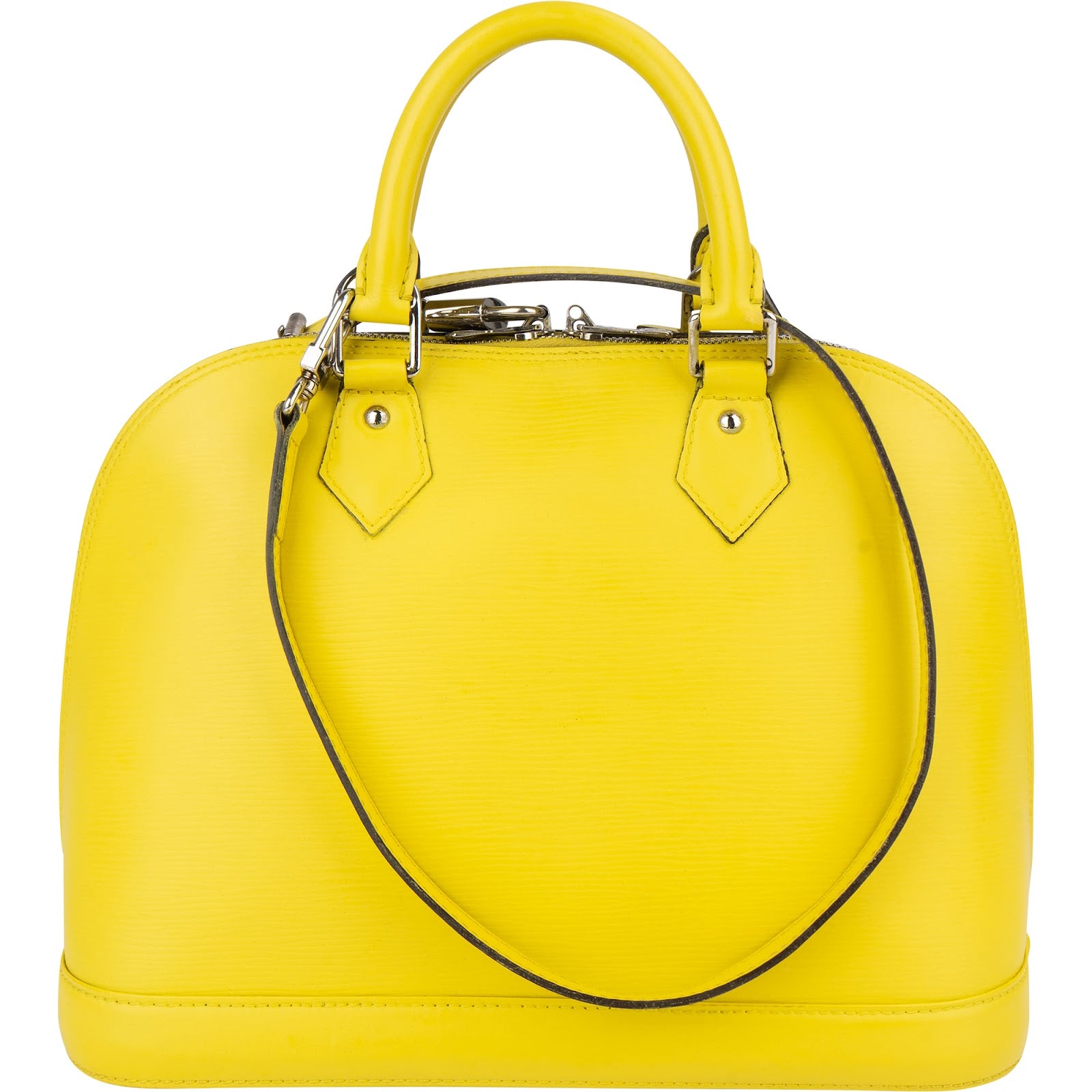 [🔄️B08 / F27] Louis Vuitton Yellow Epi Leather Alma PM Handbag - vintageandkickz