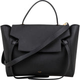 Céline Black Leather Grained Calfskin Belt Handbag