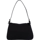 Fendi Black Cotton Mamma Baguette Buckle Shoulder Bag