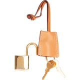 Celine Gold Lock Schloss Padlock and Clochette Bag Key Holder Charm Set