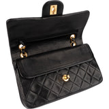 Chanel Quilted Lambskin 24K Gold Small Double Flap Crossbody Bag