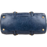 Miu Miu Blue Vitello Lux Tote Handbag