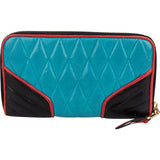 Miu Miu Quilted Nappa Leather Colorblock Biker Zip Around Wallet