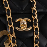 Chanel Quilted Lambskin Heart Charms Mini Rectangular Single Flap Crossbody Bag