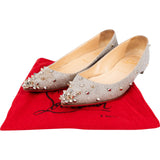 Christian Louboutin Follies Glitter Spikes Ballerina Flats (37)