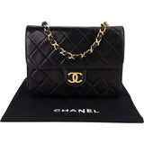 Chanel Quilted Lambskin 24K Gold Single Flap Shoulder Bag