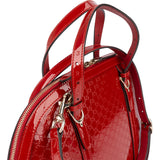 Gucci Red Microguccissima Patent Leather Dome Handbag - vintageandkickz