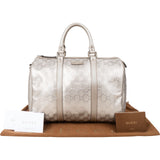 Gucci Monogram GG Silver Imprimé Boston Handbag