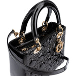 Christian Dior Quilted Patent Leather Lady Dior Handbag - vintageandkickz