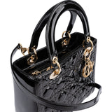 Christian Dior Quilted Patent Leather Lady Dior Handbag - vintageandkickz