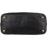 Prada Black Soft Calfskin Buckle Tote Handbag
