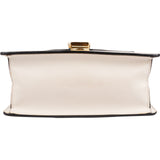 Gucci White Leather Sylvie Mini Top Handle Crossbody Handbag