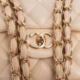 Chanel Quilted Lambskin Jumbo Double Flap Crossbody Bag