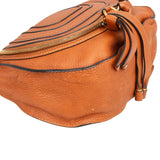 Chloé Grained Leather Marcie Saddle Zipper Crossbody Bag