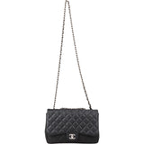 Chanel Quilted Caviar Leather Jumbo Single Flap Crossbody Bag