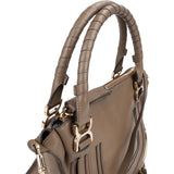 Chloé Taupe Calfskin Marcie Saddle Handbag
