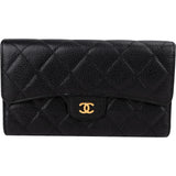 Chanel Quilted Caviar Leather Classic Flap CC Wallet