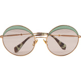Miu Miu Gold Tone Green Ombre SMU52S Round Sunglasses SMU51Q