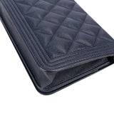 Chanel Quilted Caviar Leather Boy Wallet On Chain Crossbody Bag