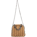 Stella McCartney Quilted Padded Faux Fur Falabella Fold Over Tote Crossbody Handbag