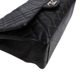 Chanel Quilted Caviar Leather Palladium Maxi Single Flap Crossbody Bag