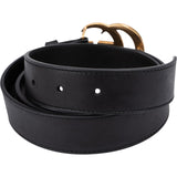 Gucci Black Leather GG Marmont Belt (85 / 34)