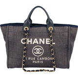Chanel Denim Deauville Tote Shoulder Handbag