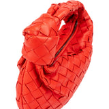 Bottega Red Veneta Intrecciato Leather Mini Jodie Handbag