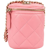 Chanel Quilted Lambskin CC Mini Vanity Case Chain Crossbody Bag