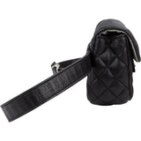 Chanel Noir Quilted Lambskin Palladium Uniform Belt Bag