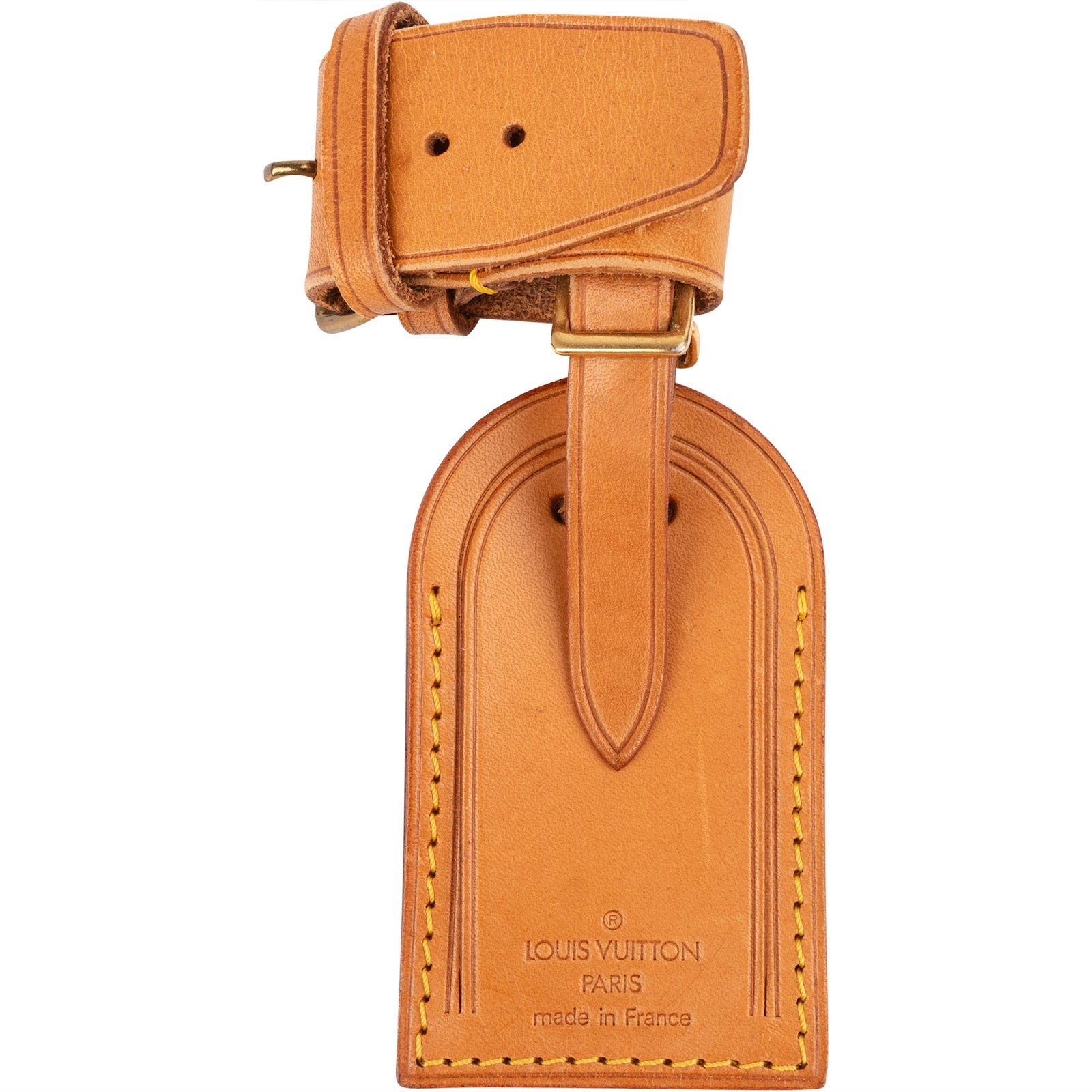 [🔄️B21 / F35] Louis Vuitton Vachetta Leather Luggage Tag - vintageandkickz