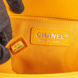 Chanel Yellow Quilted Lambskin Boy Single Flap Crossbody Bag