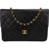 Chanel Quilted Lambskin 24K Single Flap Shoulder Bag