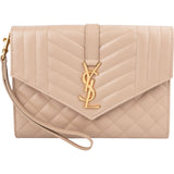 Saint Laurent Chevron Grain de Poudre Matelassé Pouch Bag