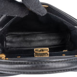 Fendi Black Leather Mini Peekaboo Handbag