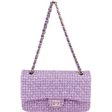 Chanel Quilted Sequin Tweed Medium Double Flap Shoulder Bag