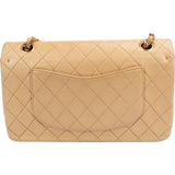 Chanel Quilted Lambskin Medium 24K Gold Double Flap Shoulder Bag