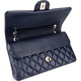 Chanel Quilted Caviar Leather Medium Gold Double Flap Shoulder Bag