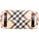 Burberry Nova-Check Monogram Patent Leather Tote Shoulder Bag