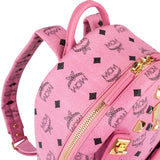 MCM Monogram Visetos Pink Stark Studs 2 in 1 Pochette Crossbody Bag Backpack