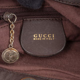 Gucci Brown Leather Bamboo Handle Hobo Handbag