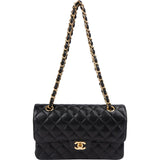Chanel Quilted Caviar Leather Small Double Flap Shoulder Bag