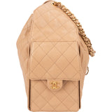 Chanel 25 Medium Quilted Caviar Leather CC Drawstring Shoulder Bag