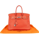 Hermès Pink Taurillon Clemence Birkin 35 Handbag Clay Red Bougainvillier