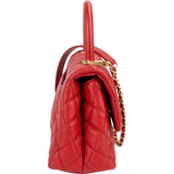 Chanel Caviar Leather Coco Top Handle Crossbody Handbag