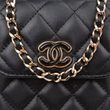 Chanel Quilted Lambskin Flap Phone Holder Crossbody Bag