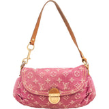 Louis Vuitton Pink Monogram Denim Pleaty Handbag