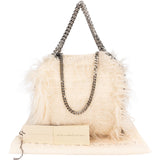 Stella McCartney Faux Fur Knitted Falabella Fold Over Tote Crossbody Handbag