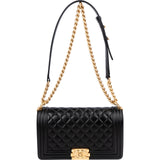 Chanel Quilted Lambskin Medium Boy Single Flap Crossbody Bag